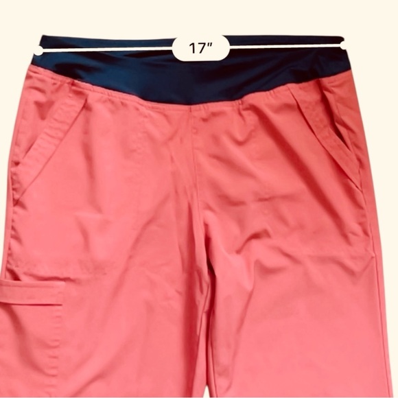 Easy Stretch by Butter Soft medical scrub pants M coral split hem pockets - Picture 8 of 14
